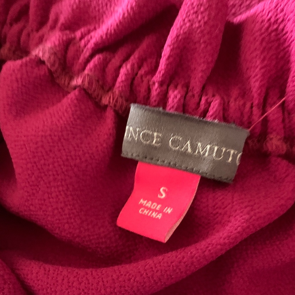 Vince Camuto Off-Shoulder Ruffle Sleeve Top in Fuchsia - Picture 6 of 6